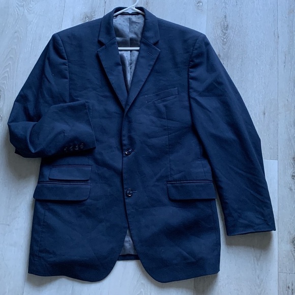 Perry Ellis portfolio‎ slim fit blazer jacket 40R navy blue sport two buttons - Picture 1 of 14